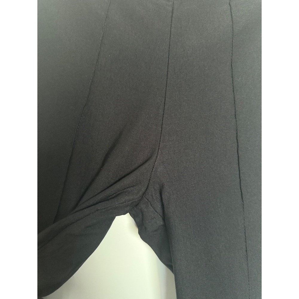 Massimo Dutti Black High Waisted Flare Pintuck Seam Side Zip Trousers Pants - Picture 10 of 15